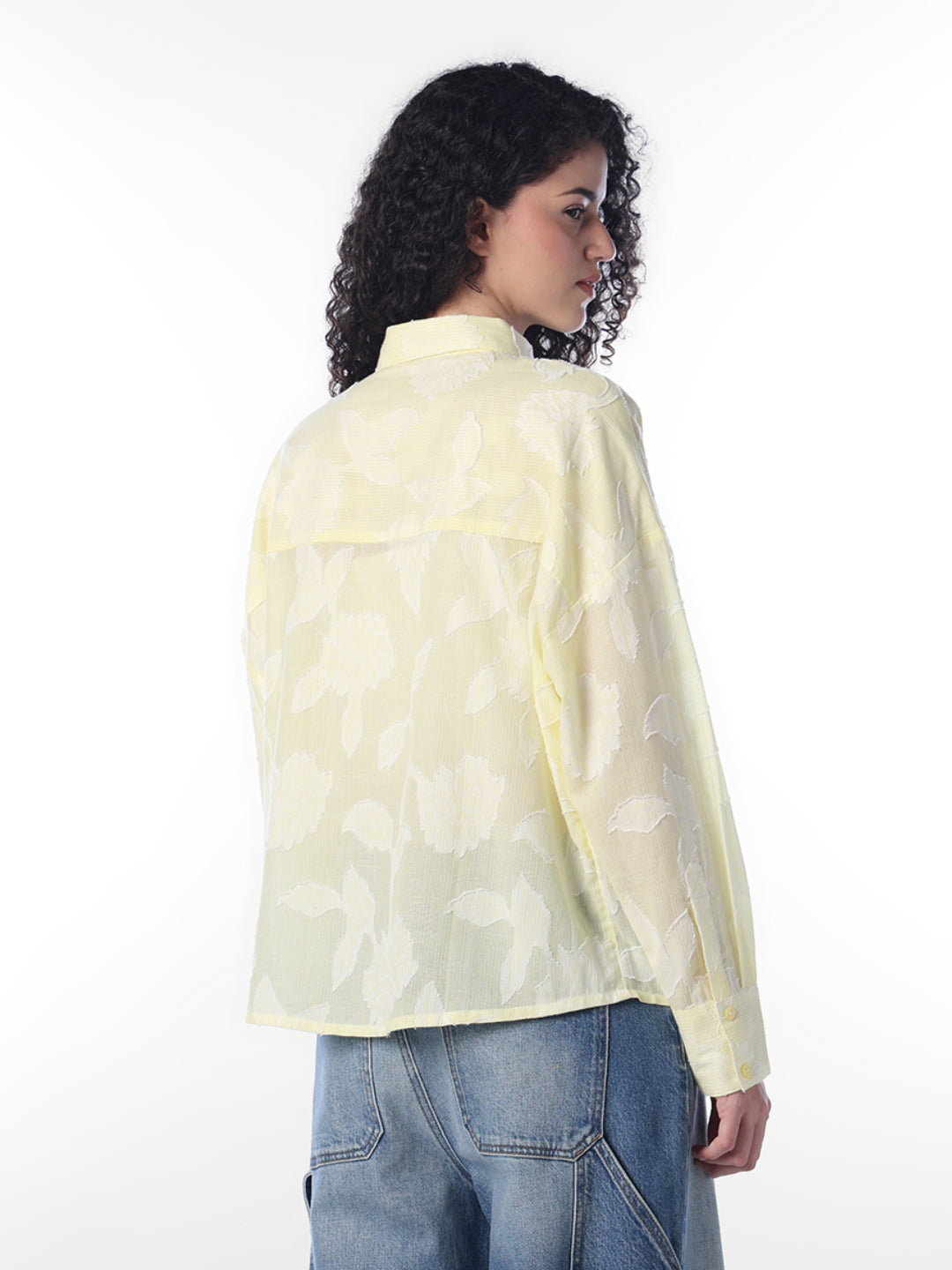 Floral jacquard shirt