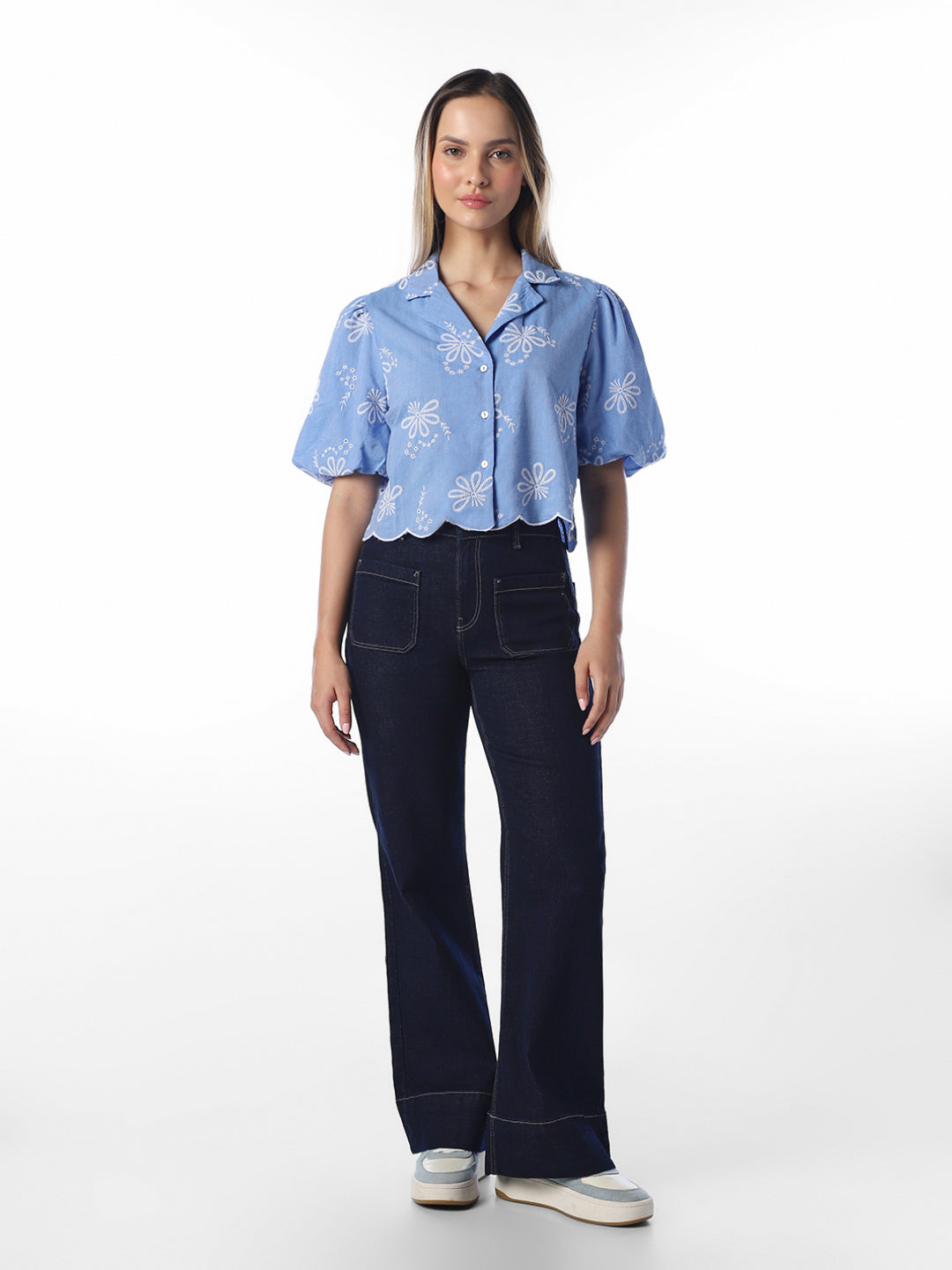 Blue Embroidered Shirt