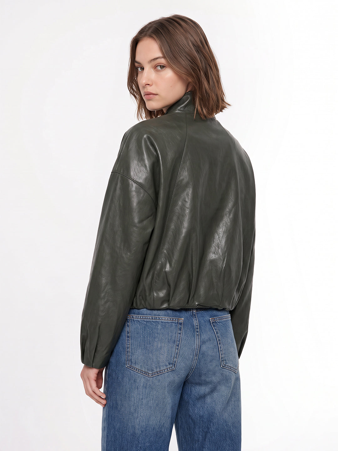 FAUX LEATHER HIGH NECK Jacket