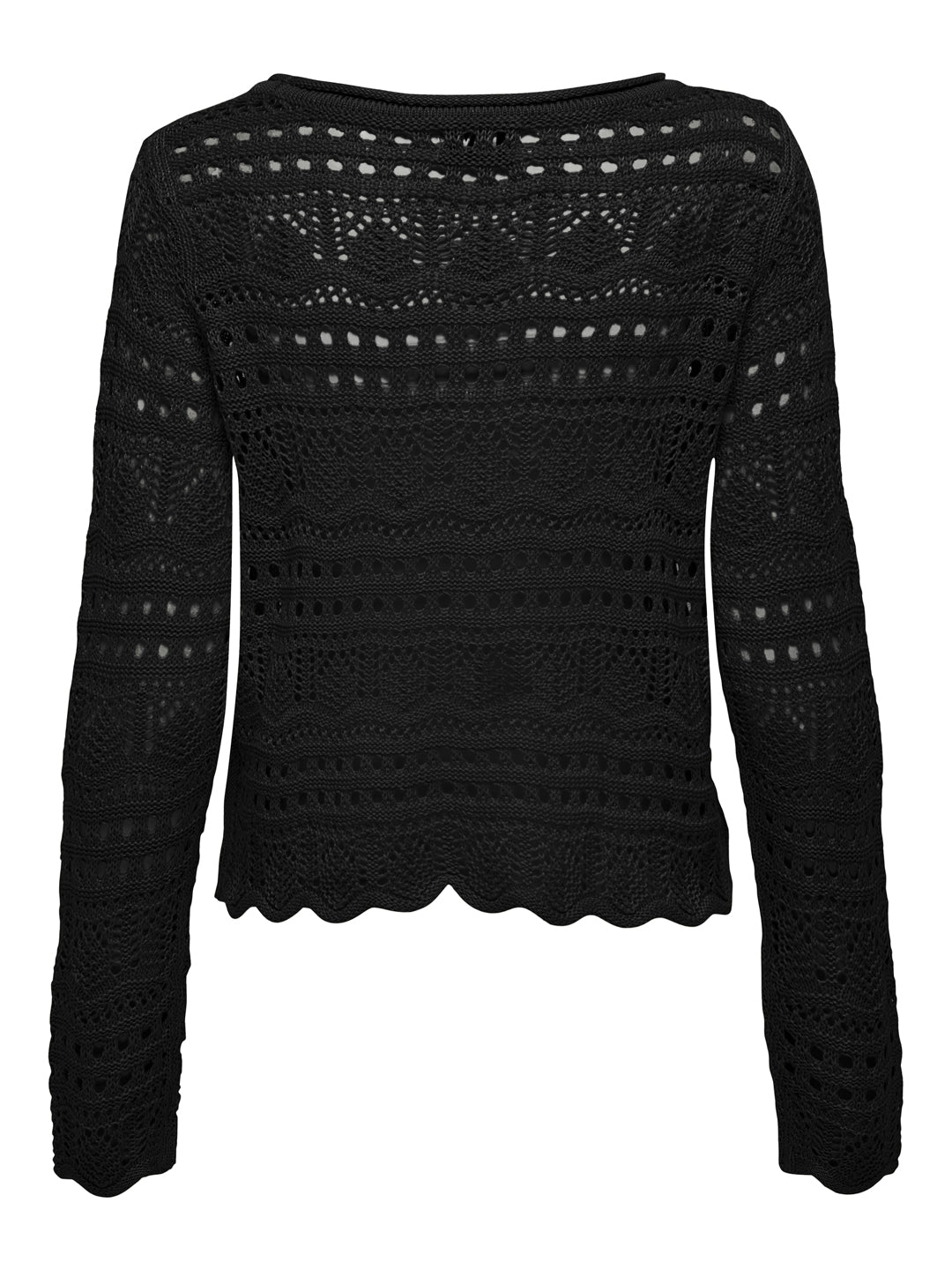 Black Crochet Knit Pullover