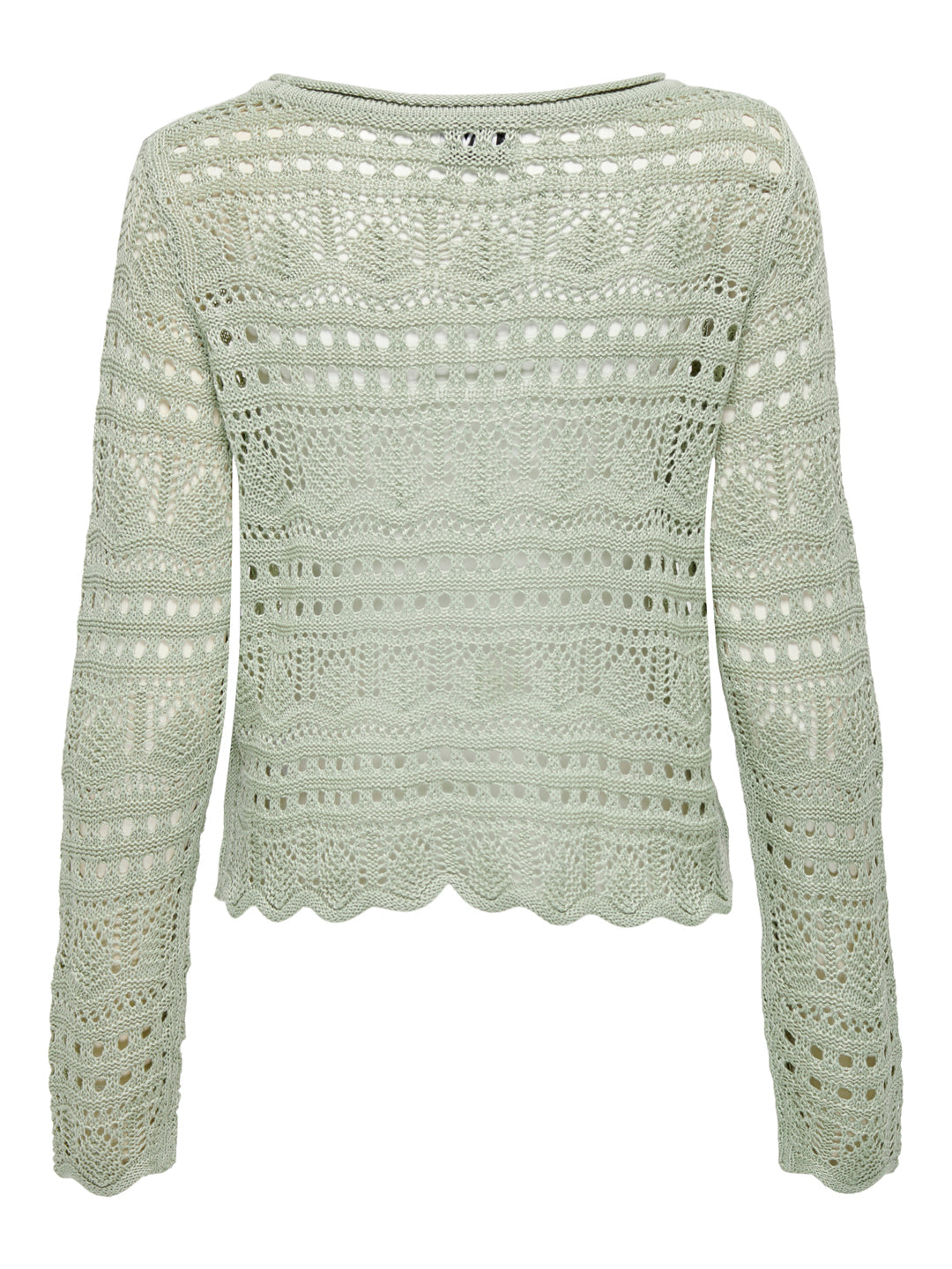 Green Crochet Knit Pullover
