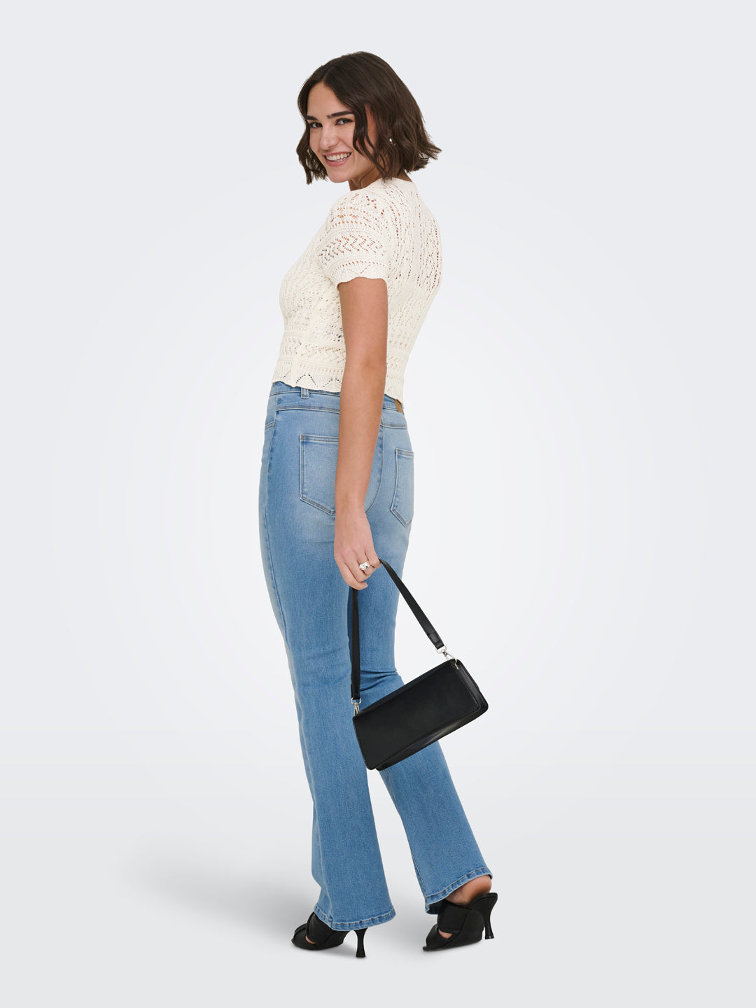 Off-White Pearl Button Knit Top