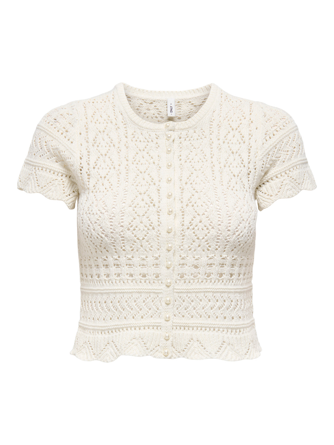 Off-White Pearl Button Knit Top