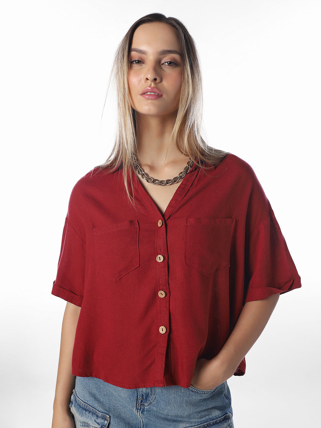 Red Oversized Shirt