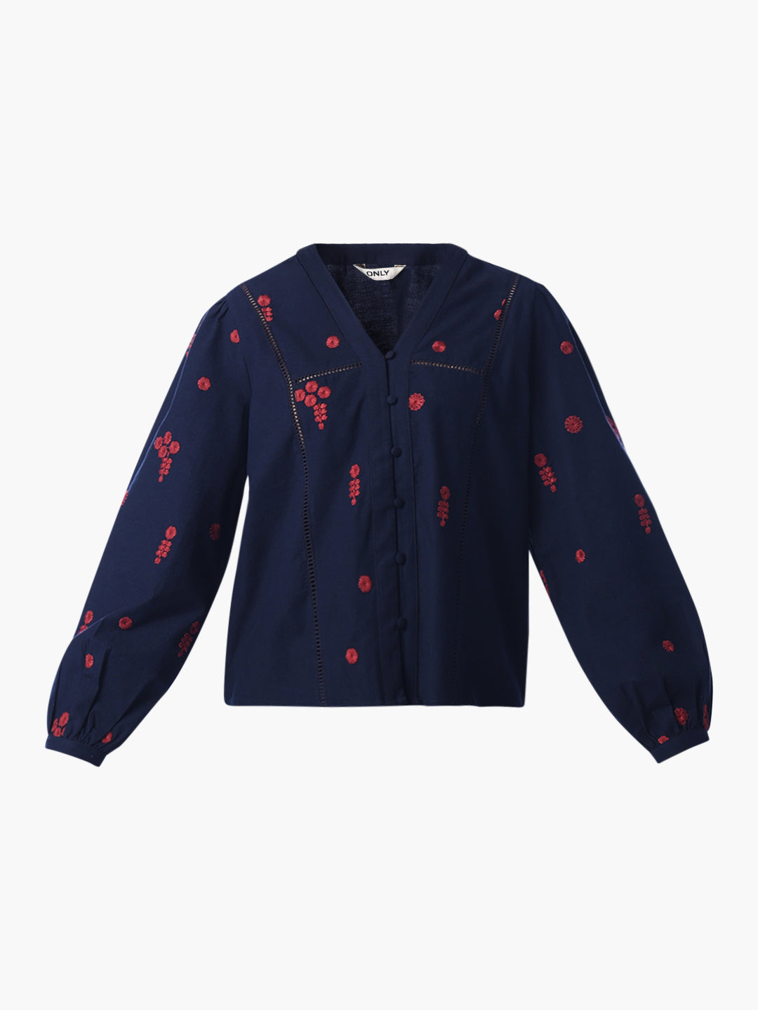 Dark Blue Embroidered Top