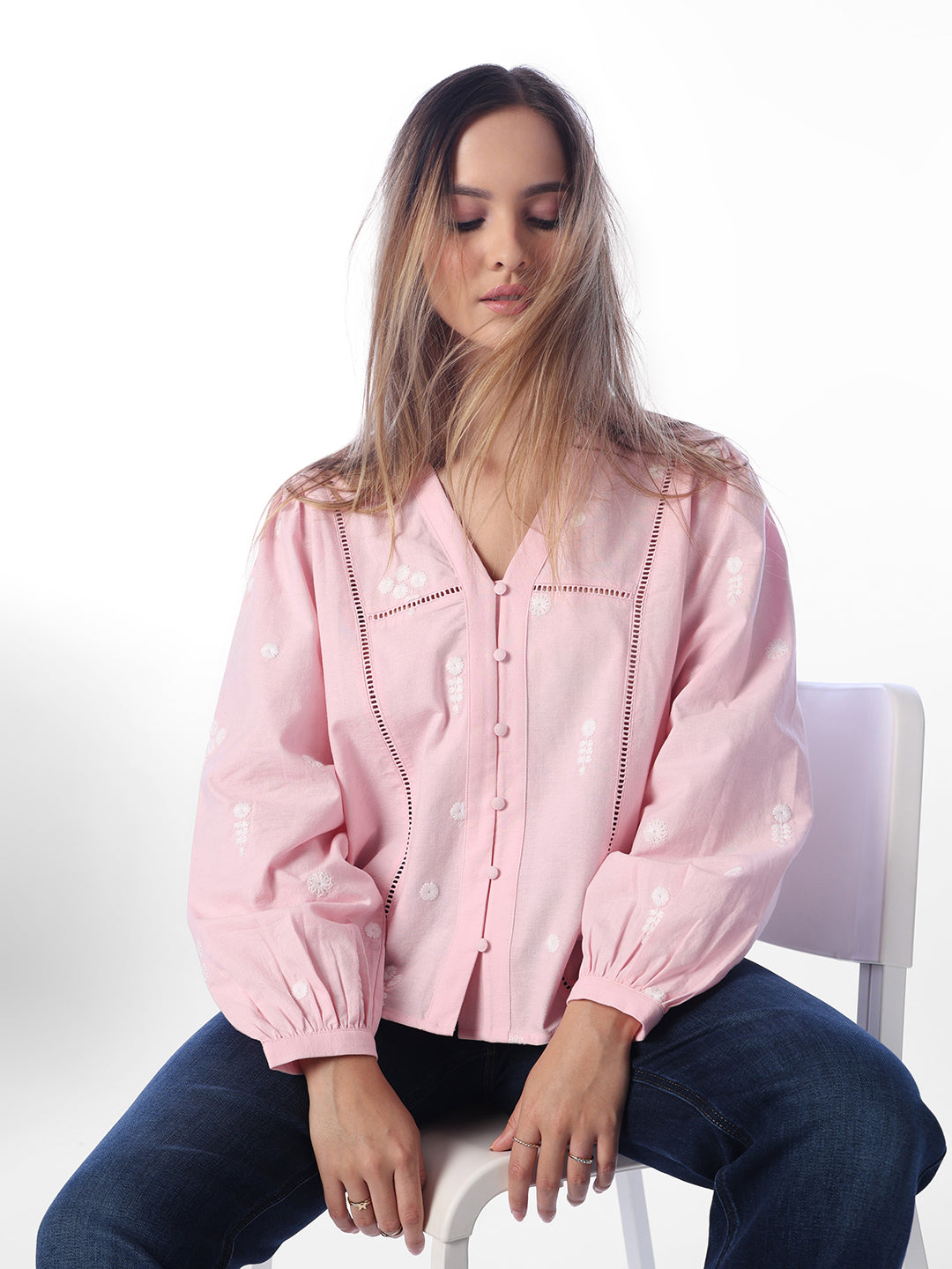 Pink Embroidered Top