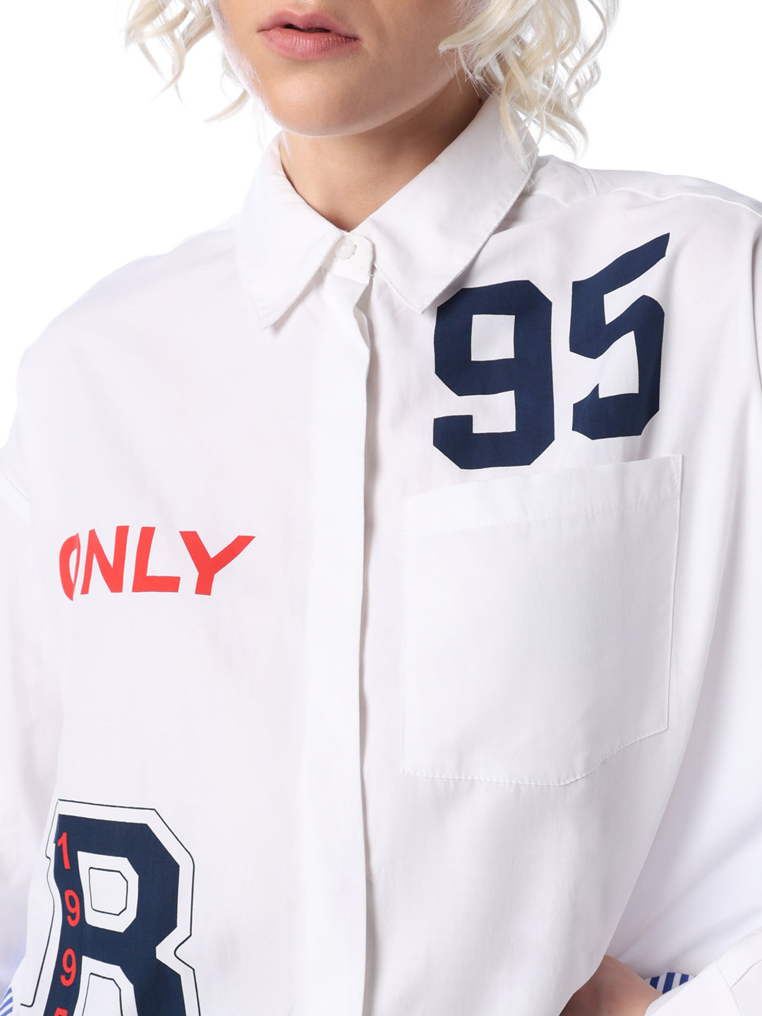 White Printed Cotton Shirt