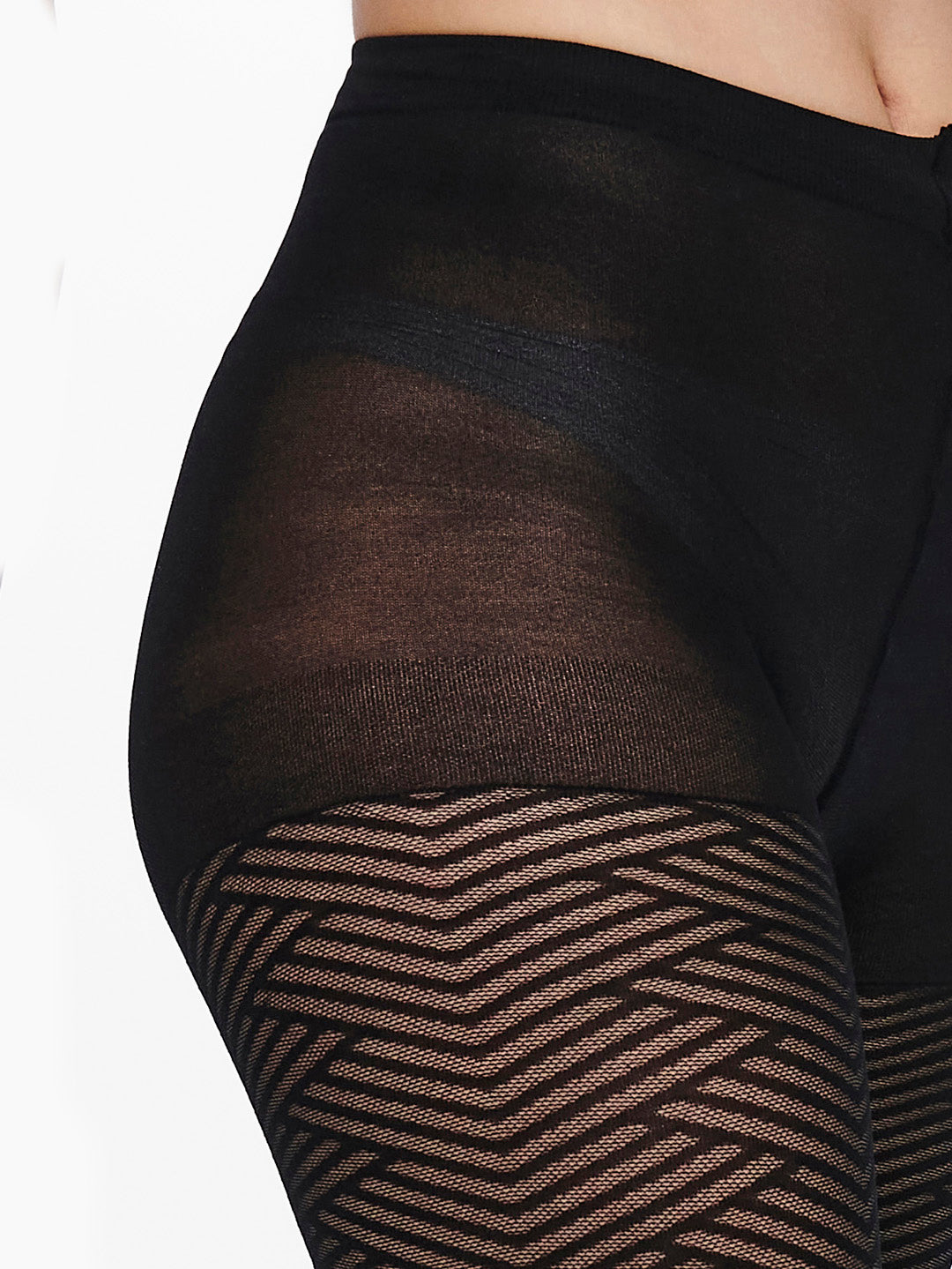 Black Herringbone Stockings