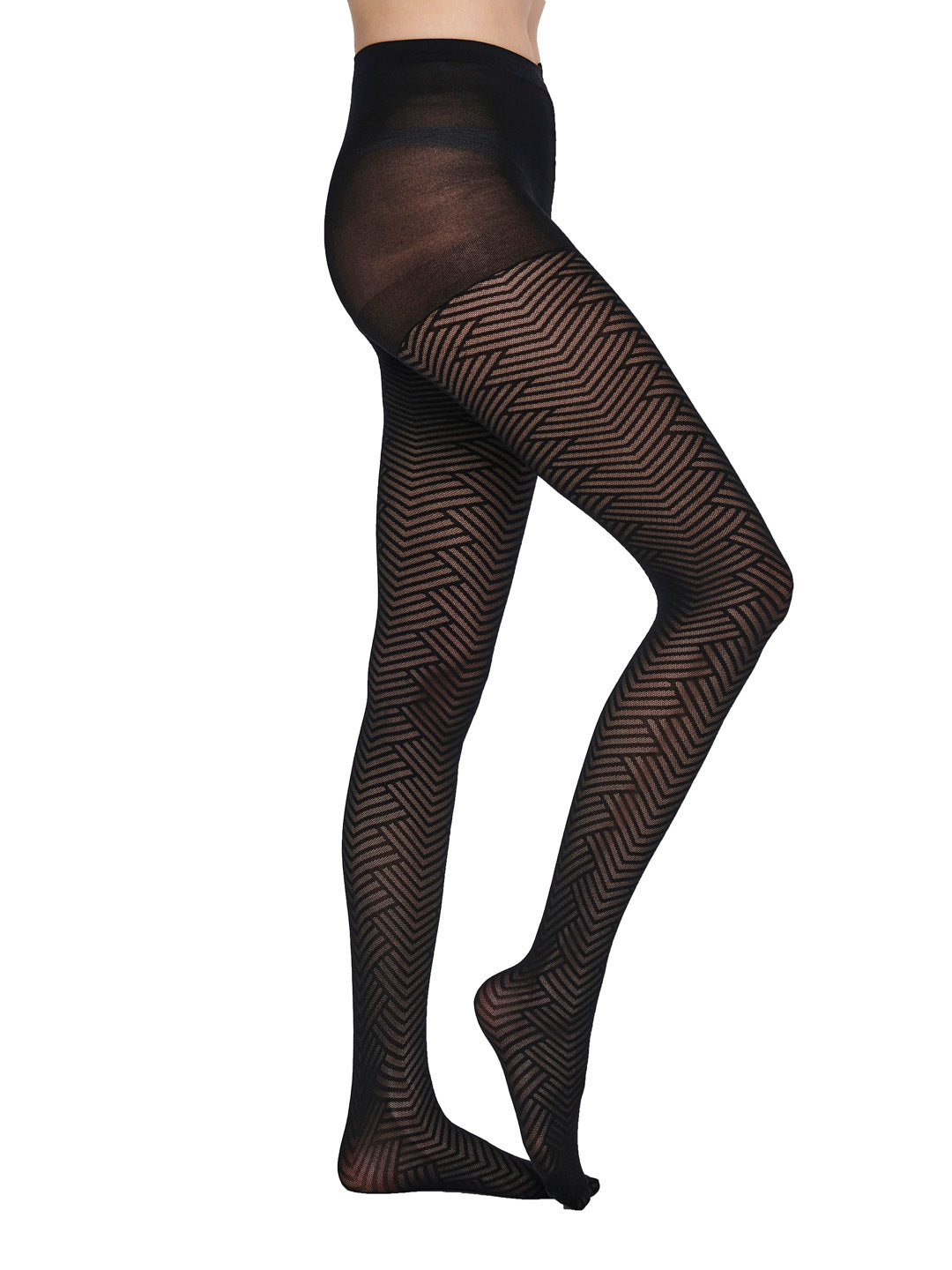 Black Herringbone Stockings