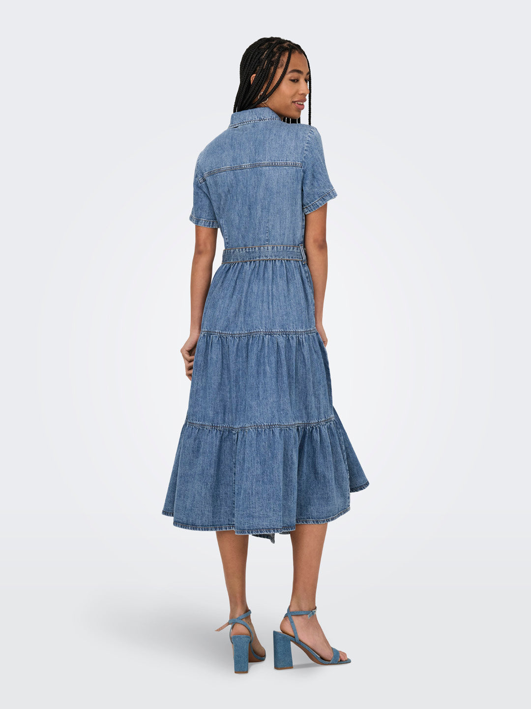 Layered Denim Shirt Dress