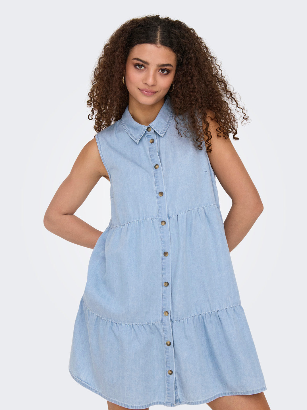 Light Blue Denim Shirt Dress