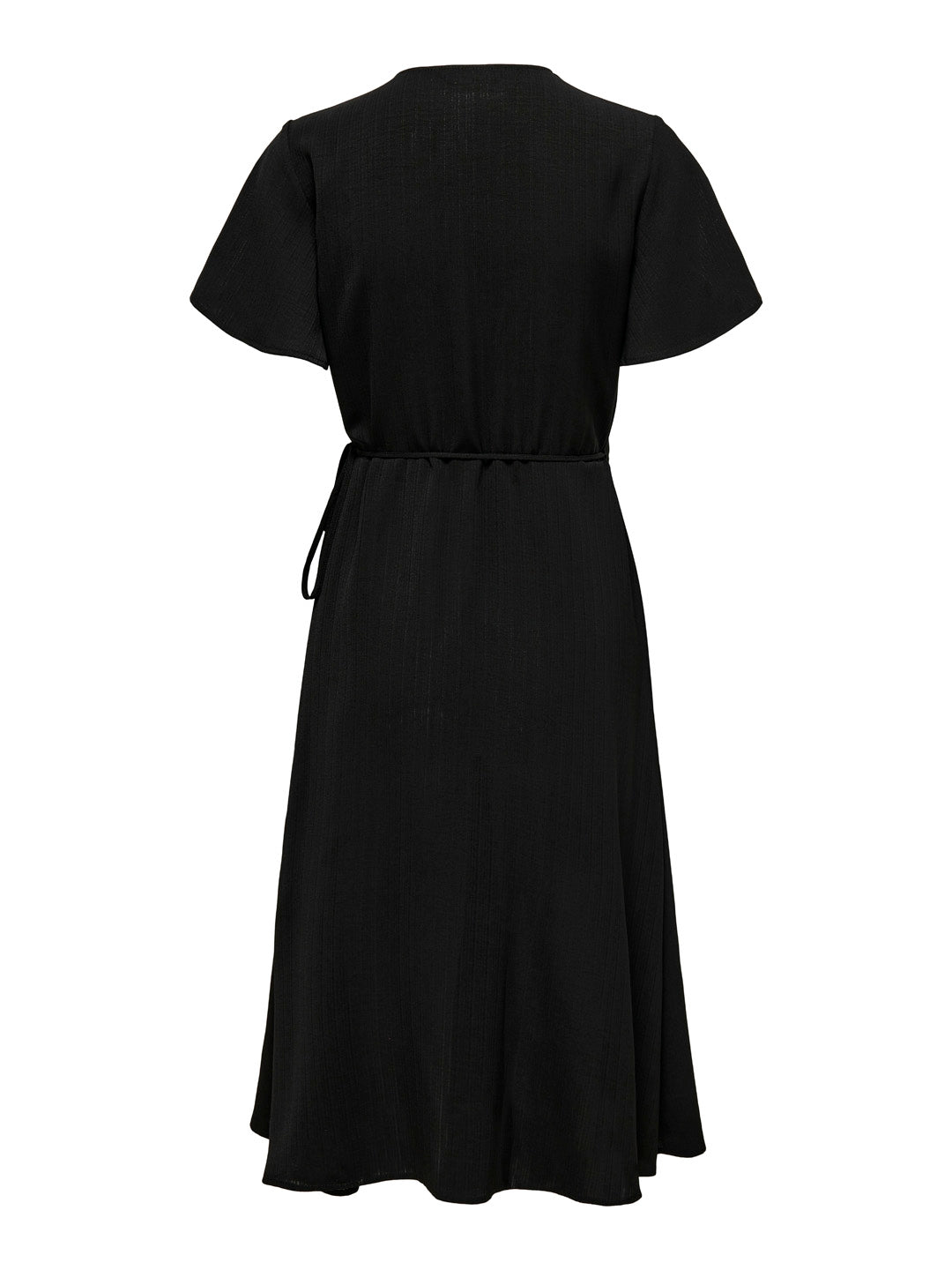 Black Wrap Midi Dress