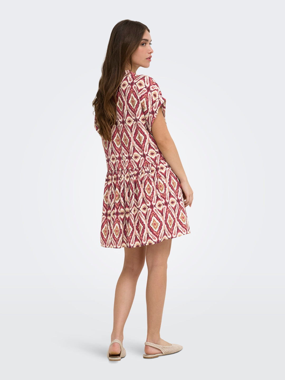Red Printed Shirt Dress
