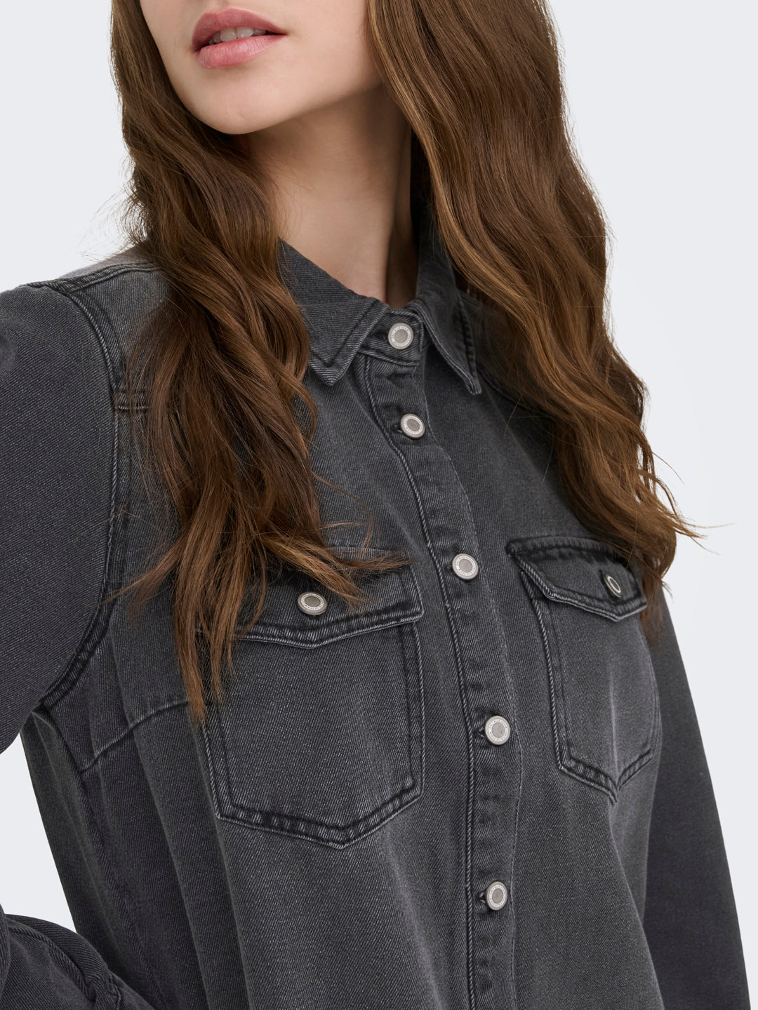 Black Washed Denim Dress