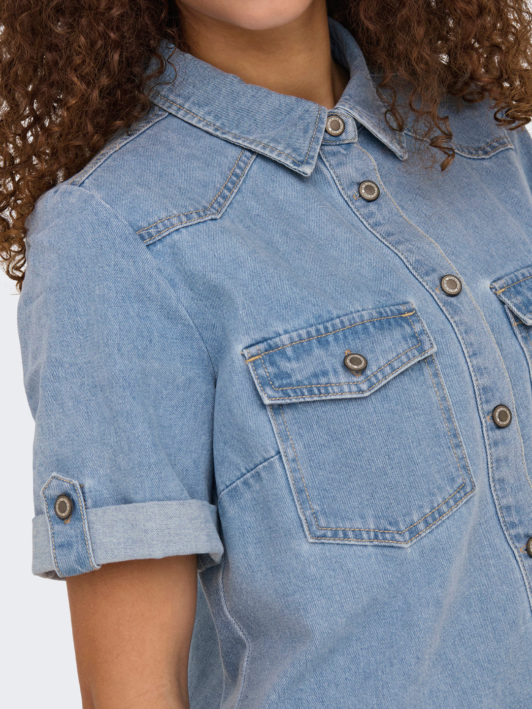 Light Blue Denim Shirt Dress