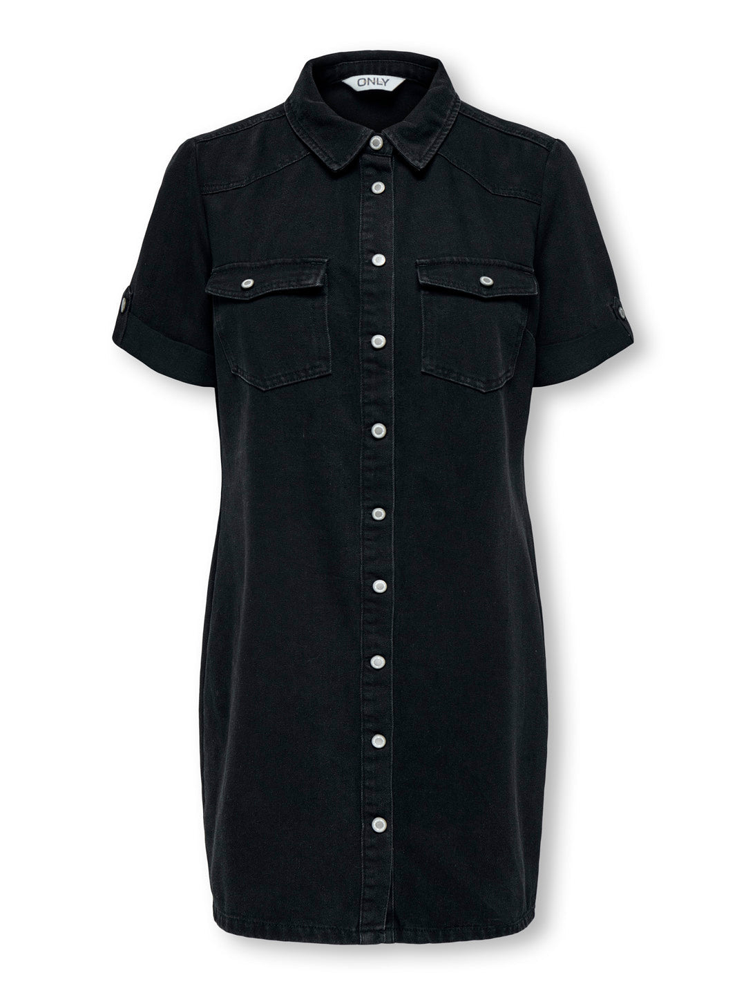 Black Washed Denim Dress
