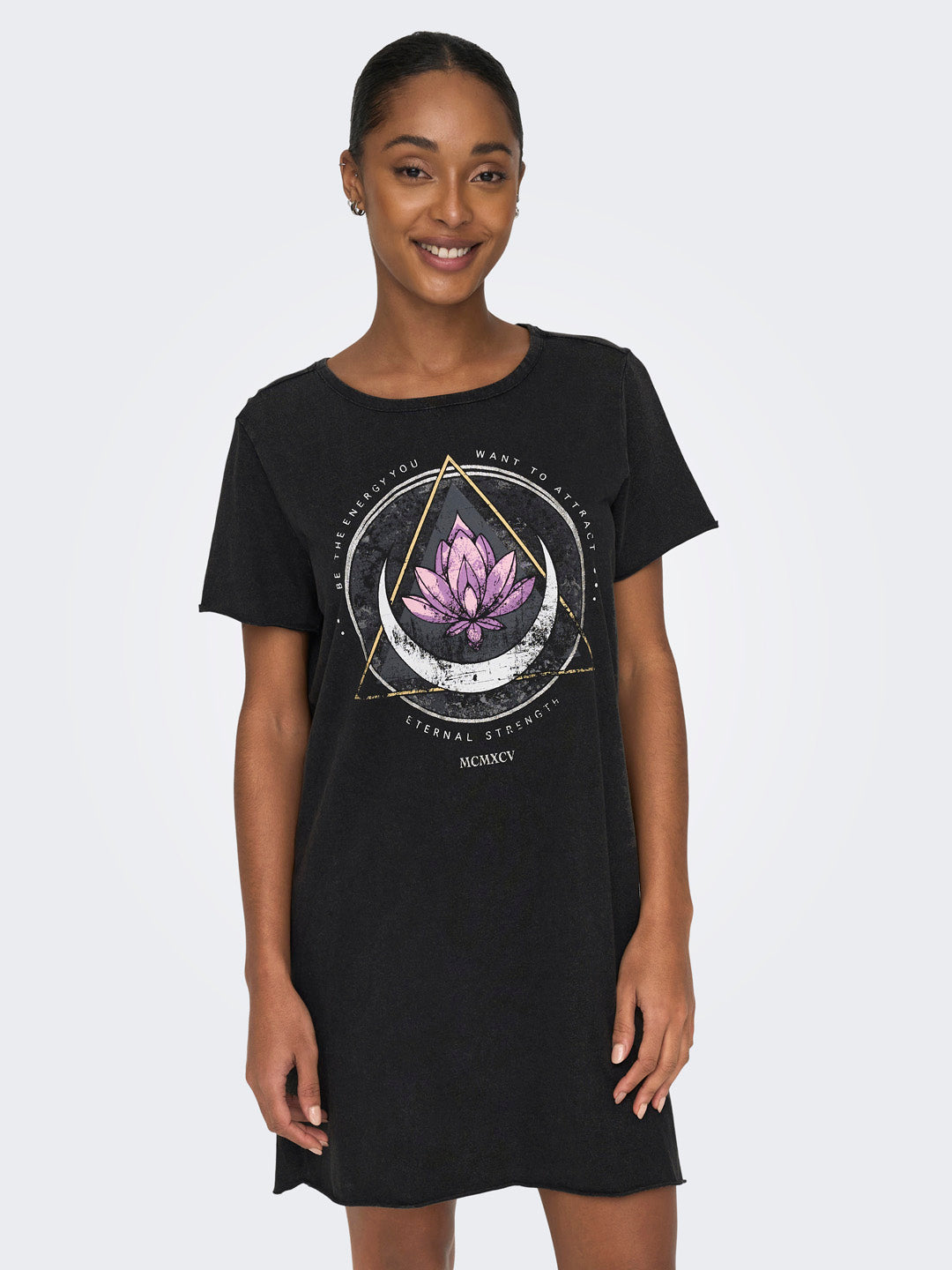Black Printed Washed T-shirt