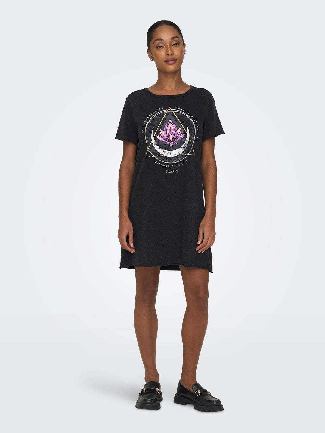 Black Printed Washed T-shirt