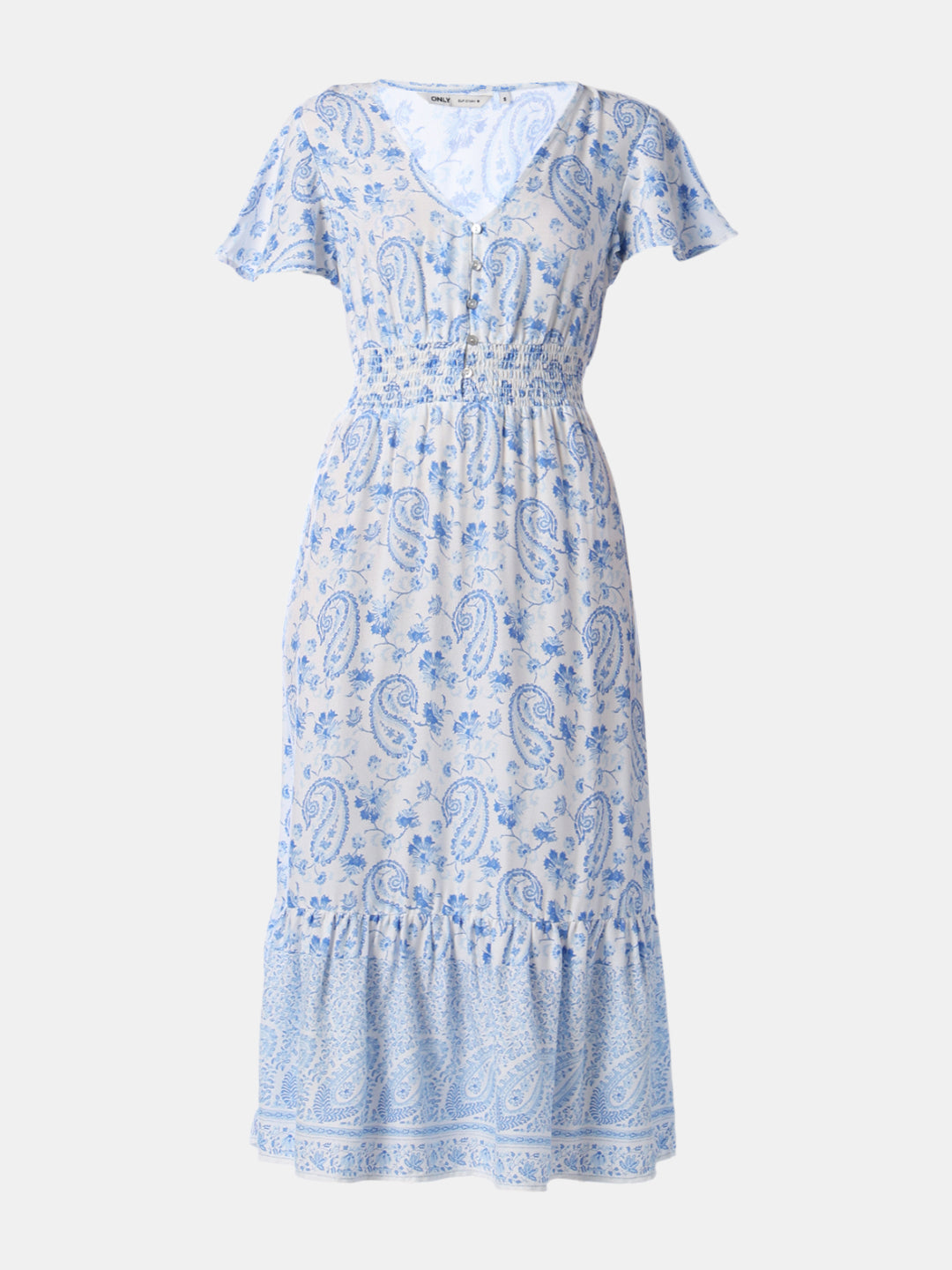 White Printed Midi Dress