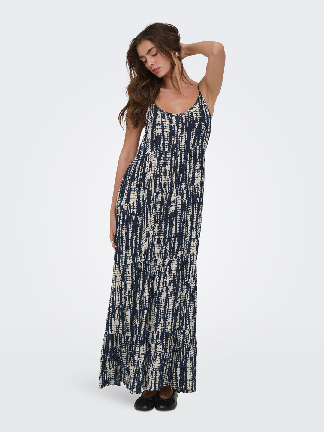 Printed Strappy Maxi Dress