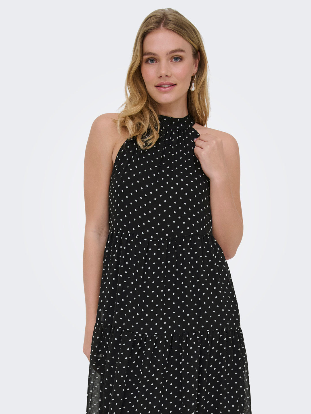 Black Polka Dot Midi Dress