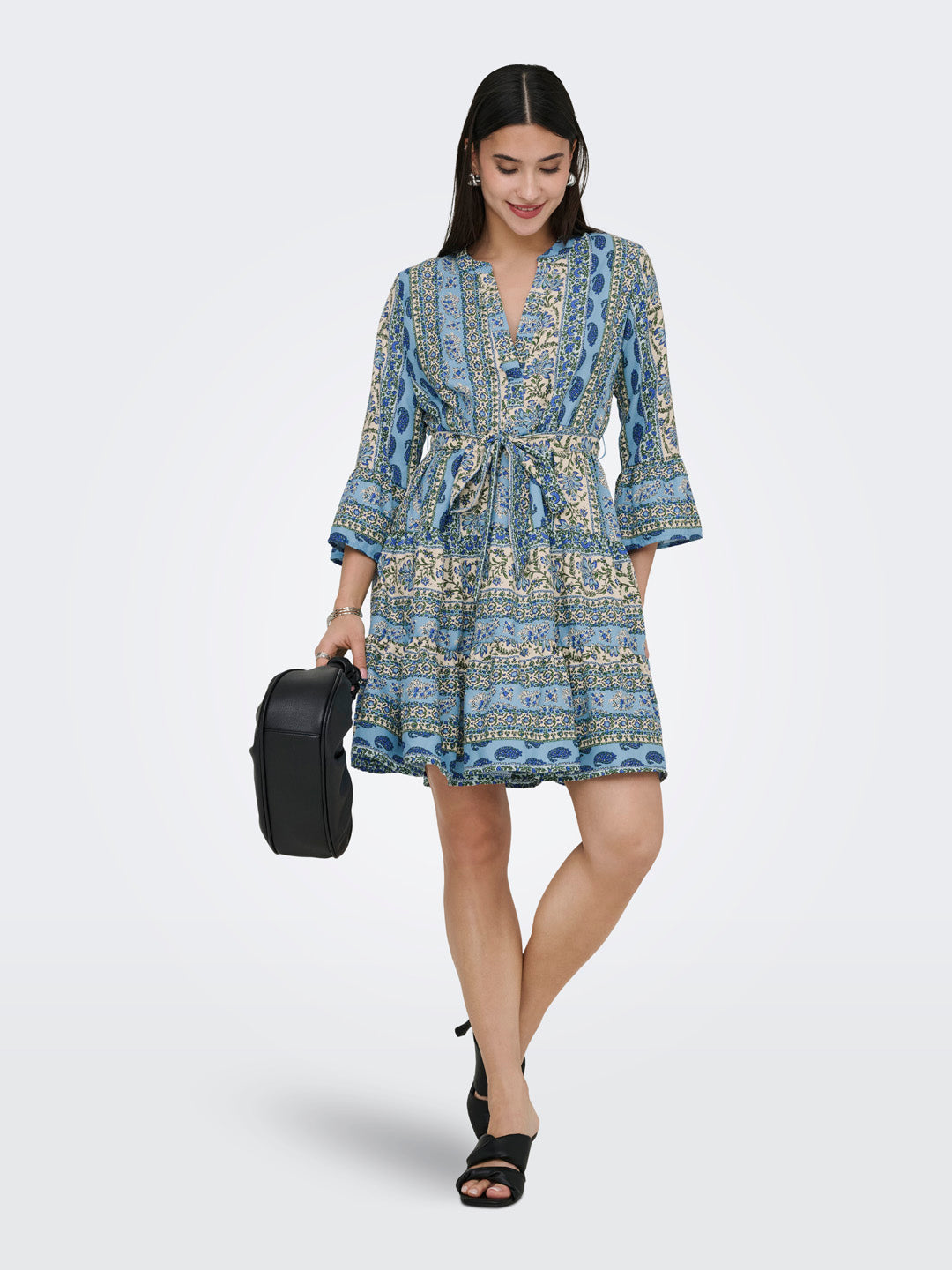 Printed Tiered Mini Dress
