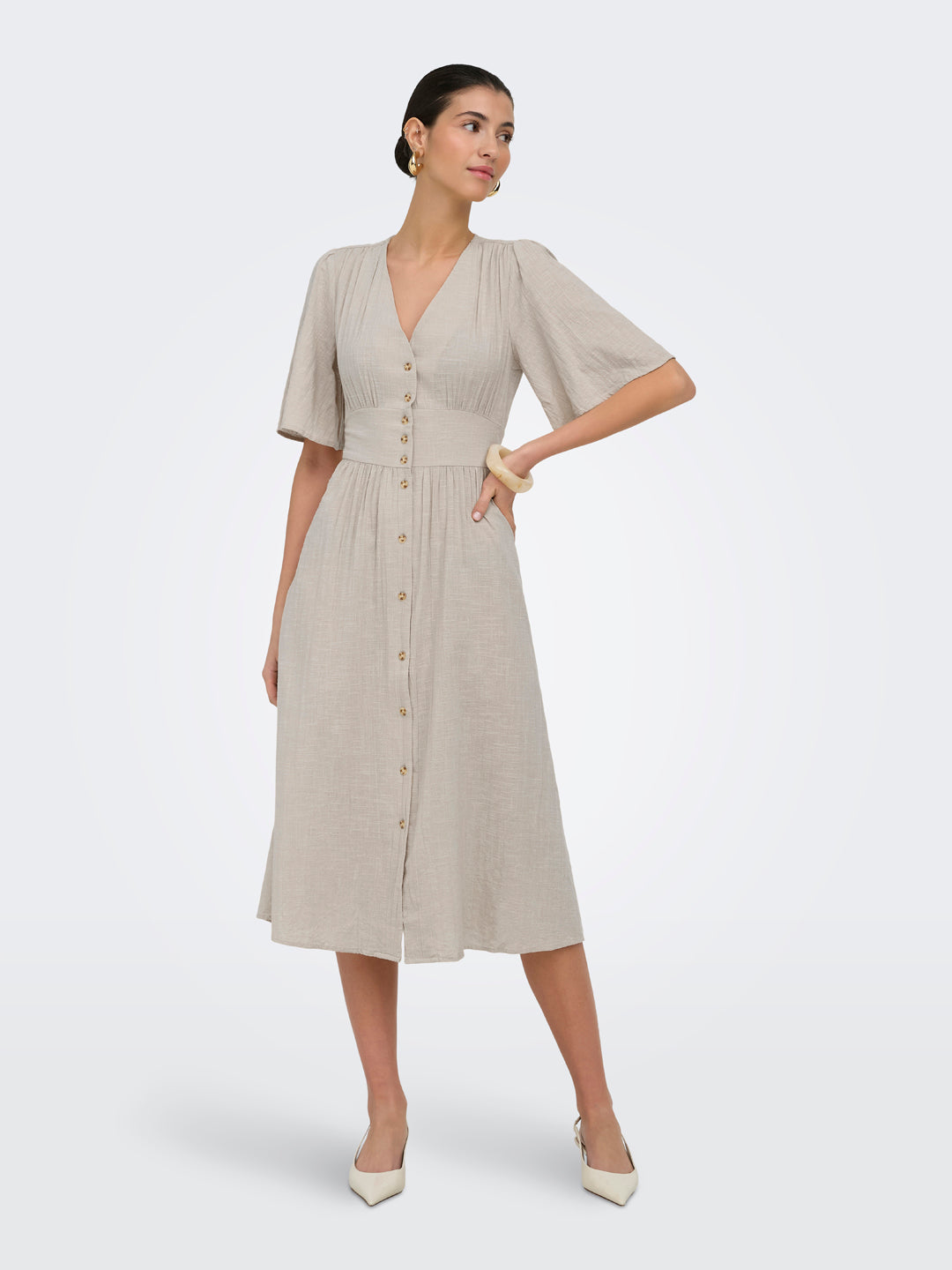 Beige Midi Dress