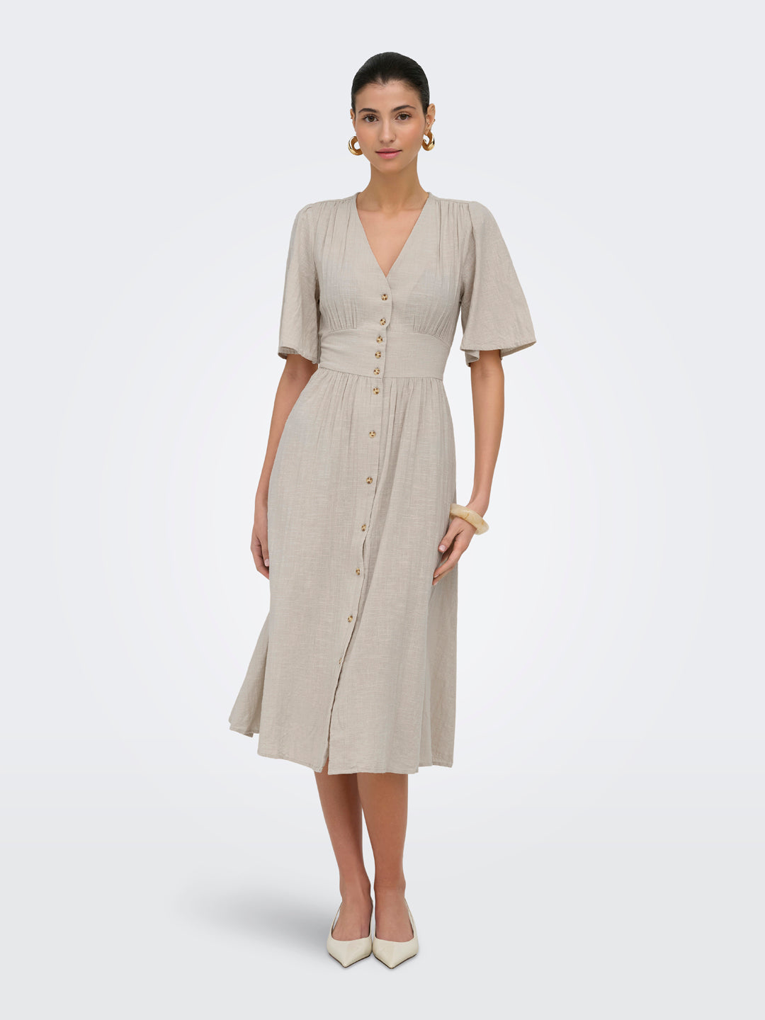 Beige Midi Dress