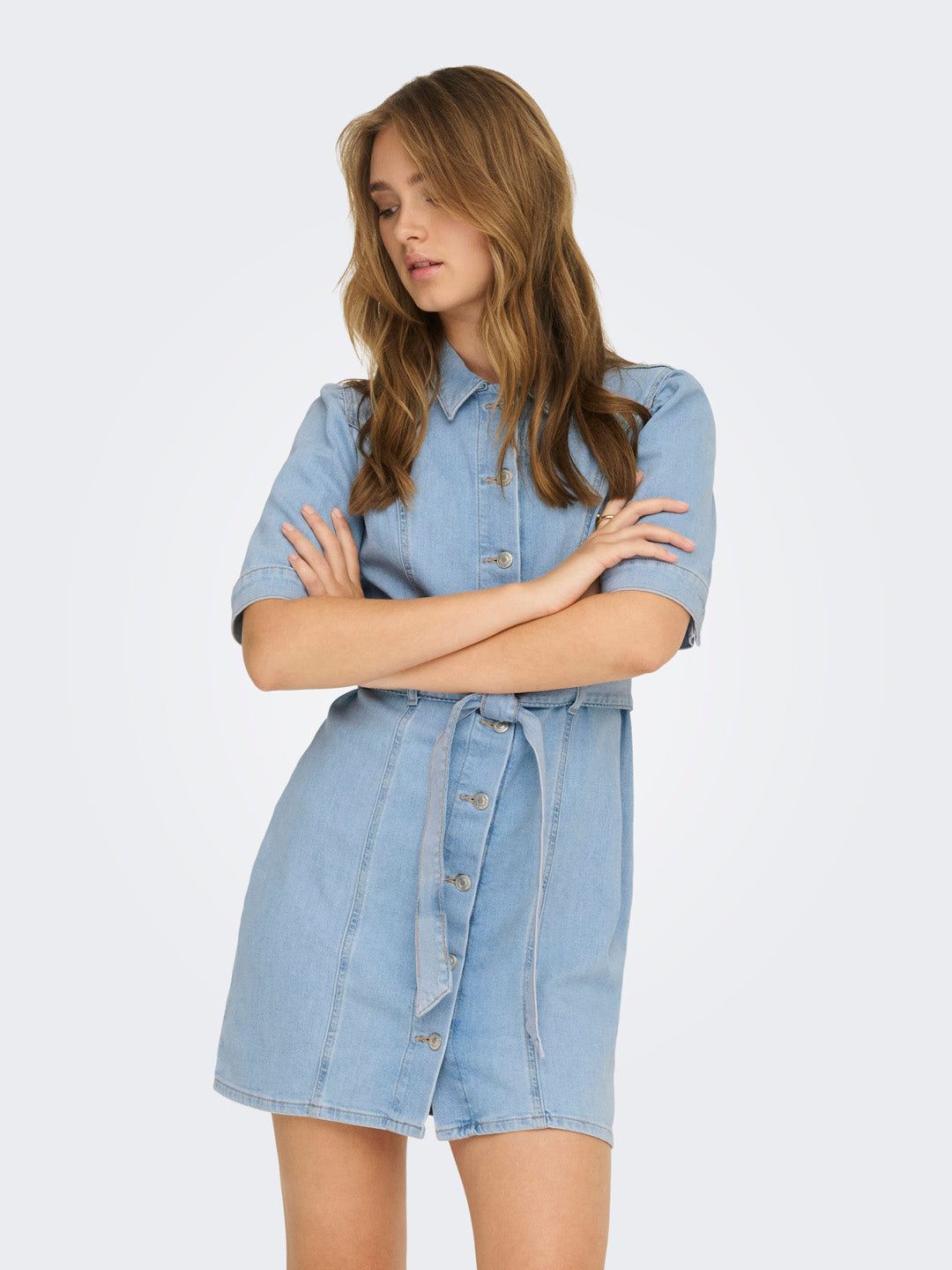 Light Blue Denim Shirt Dress