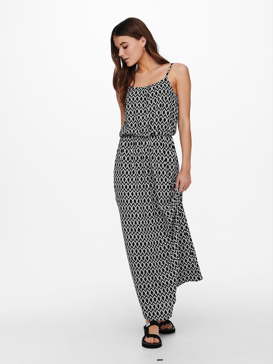 Black Printed Maxi Dress