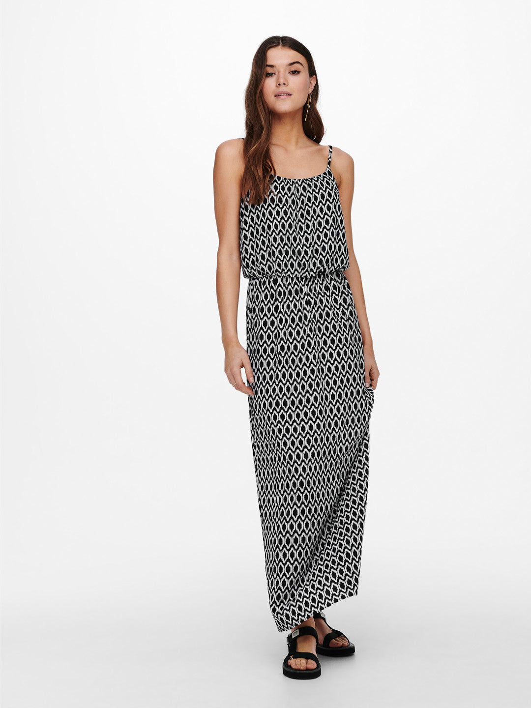 Black Printed Maxi Dress