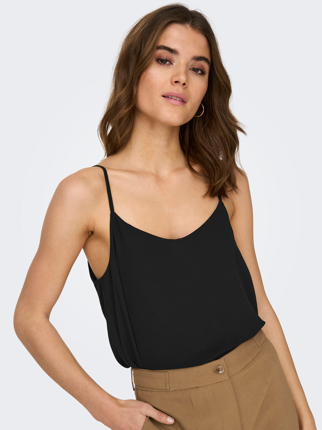 Black Strappy Camisole Top