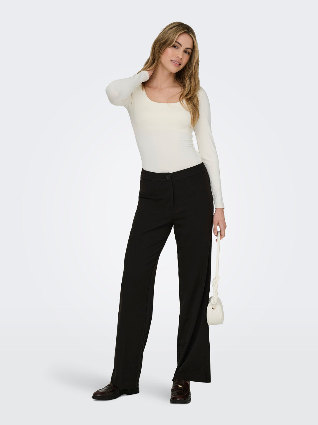 White Two Way Deep Neck Top