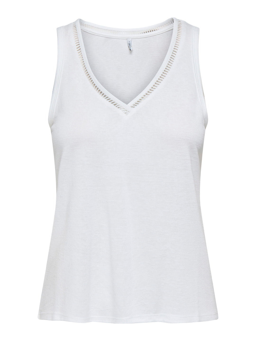 White V-Neck Tank Top