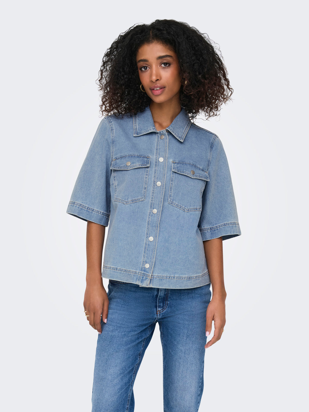 Light Blue Cotton Denim Shirt