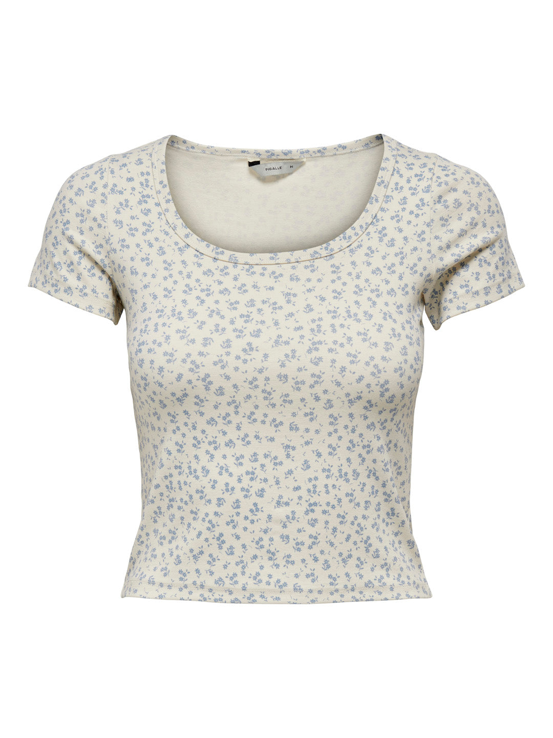 Ecru Printed U-Neck Top