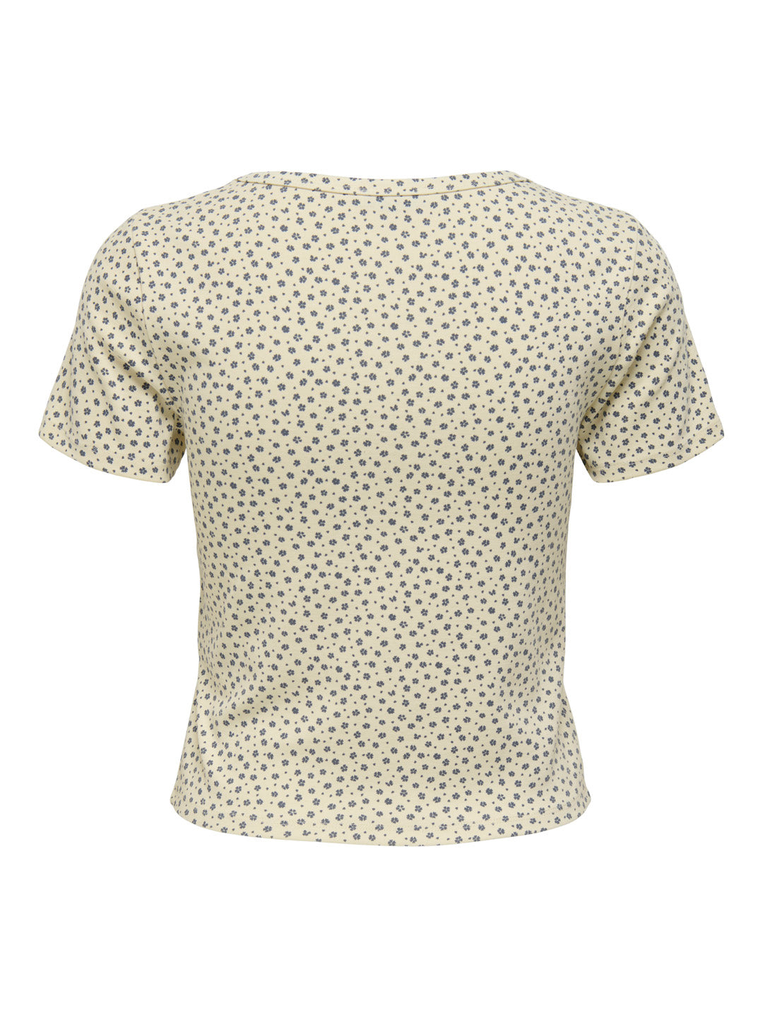 Beige Printed U-Neck Top