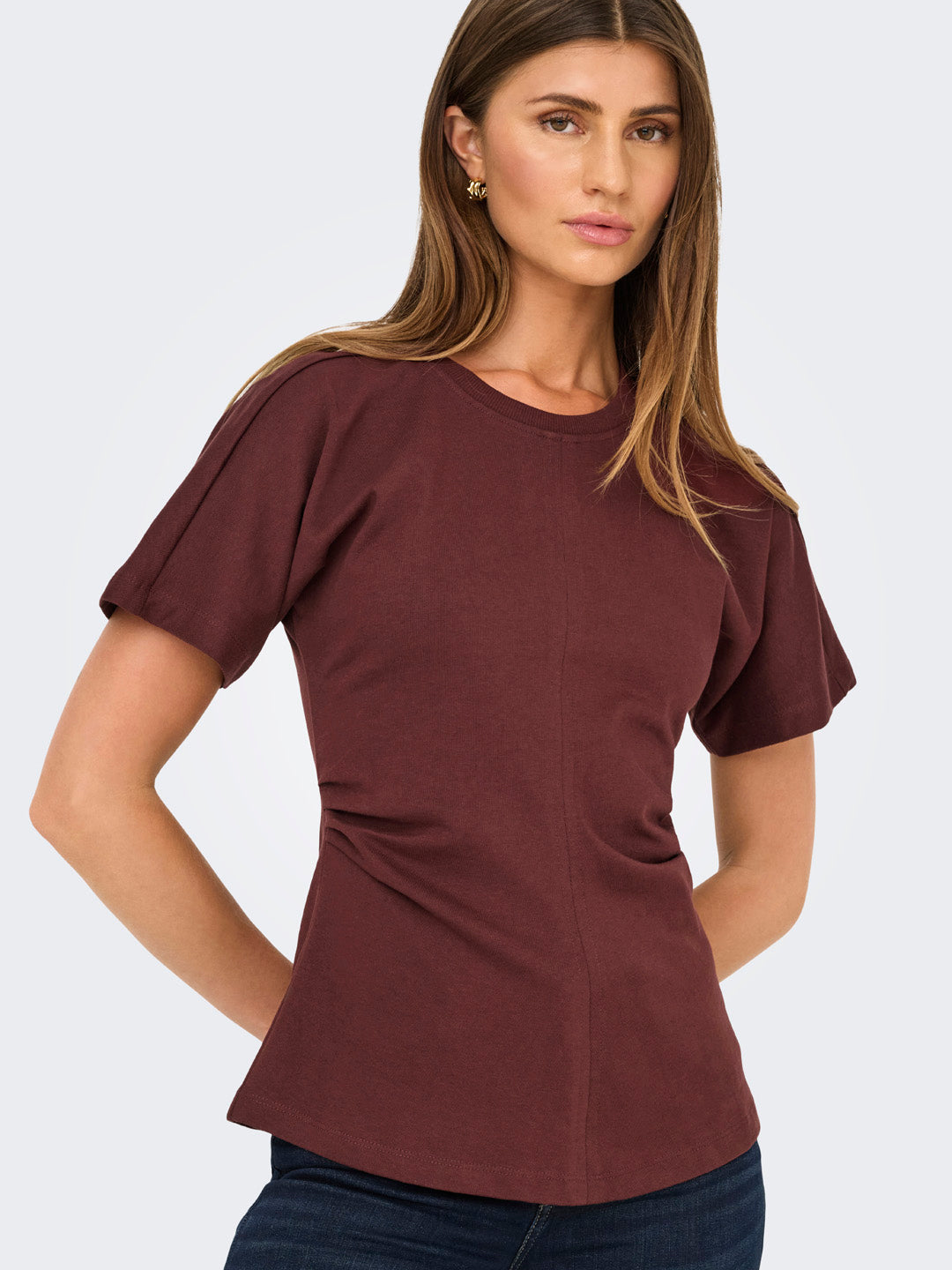 Brown Ruched Top
