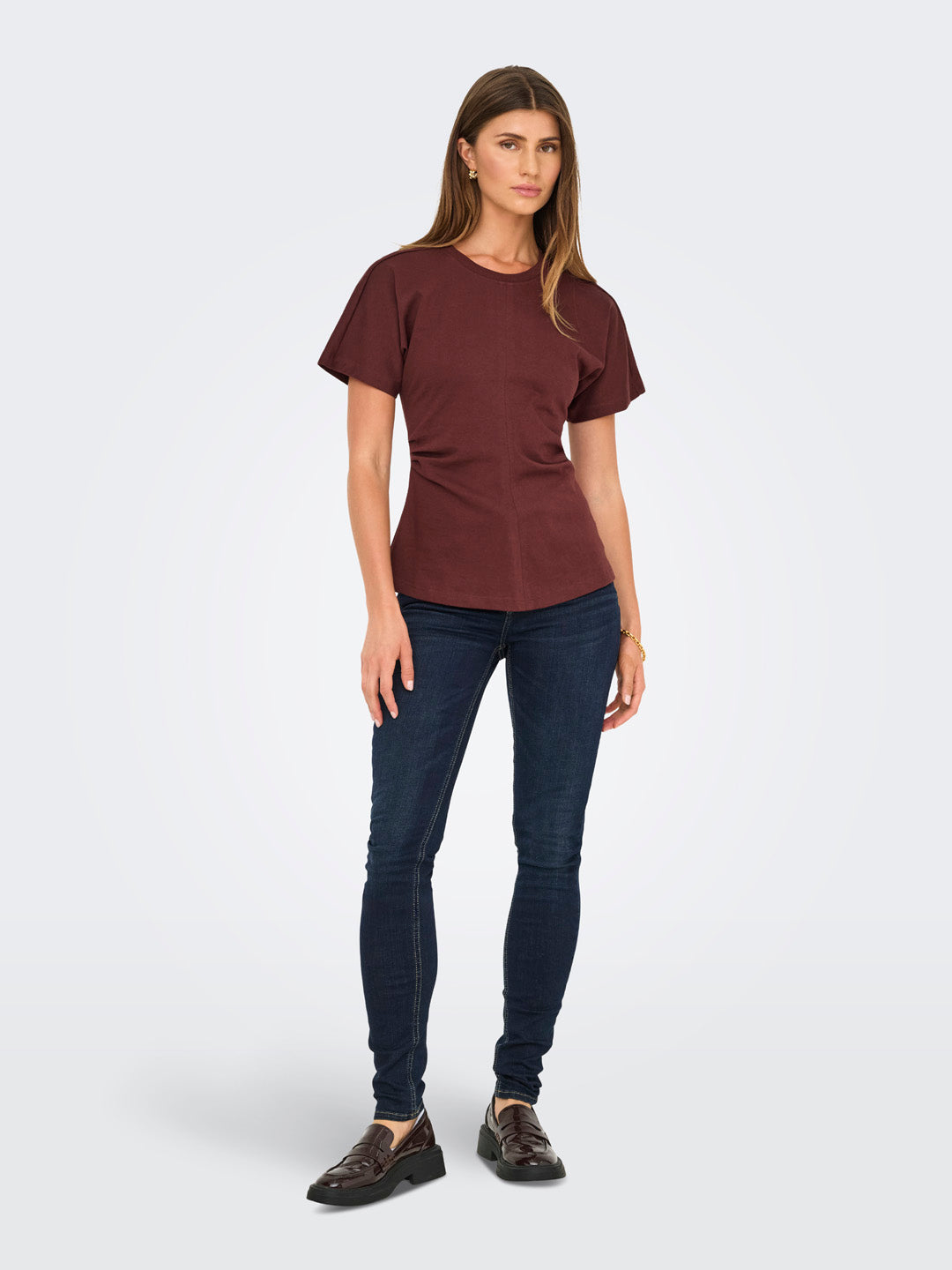 Brown Ruched Top