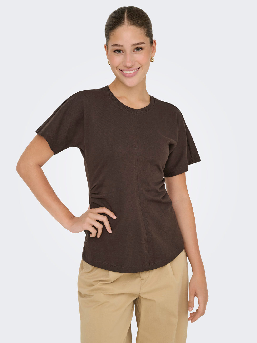 Dark Brown Ruched Top