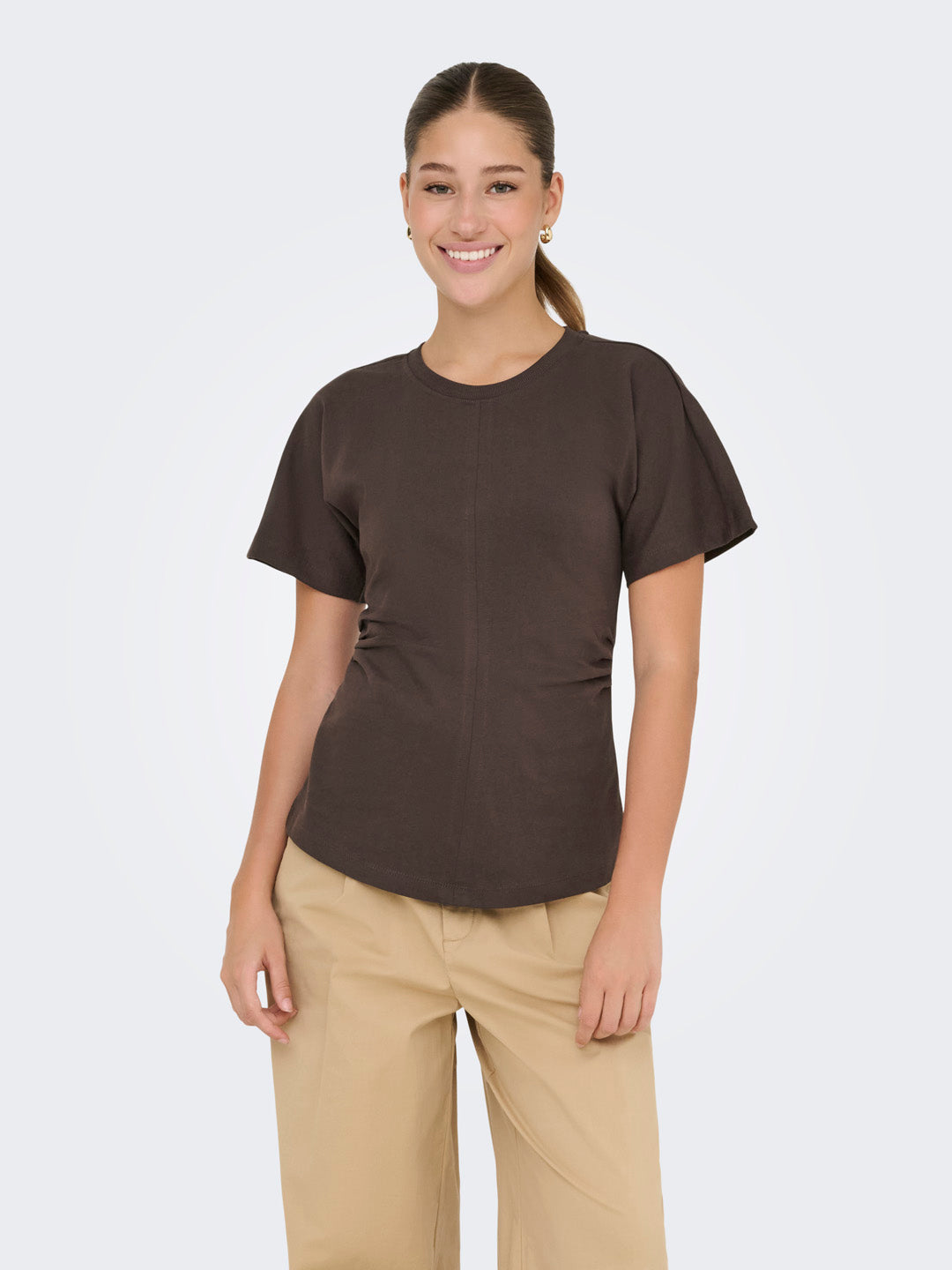 Dark Brown Ruched Top