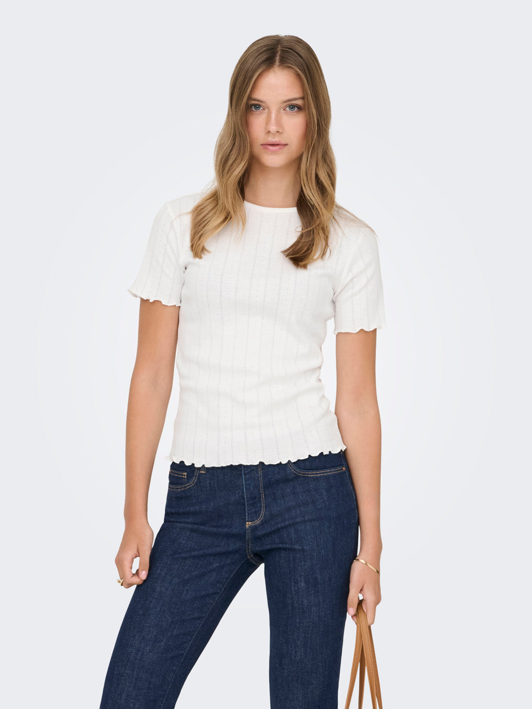 White O-Neck Top