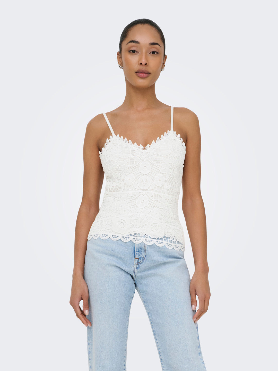 White Strappy Long Top