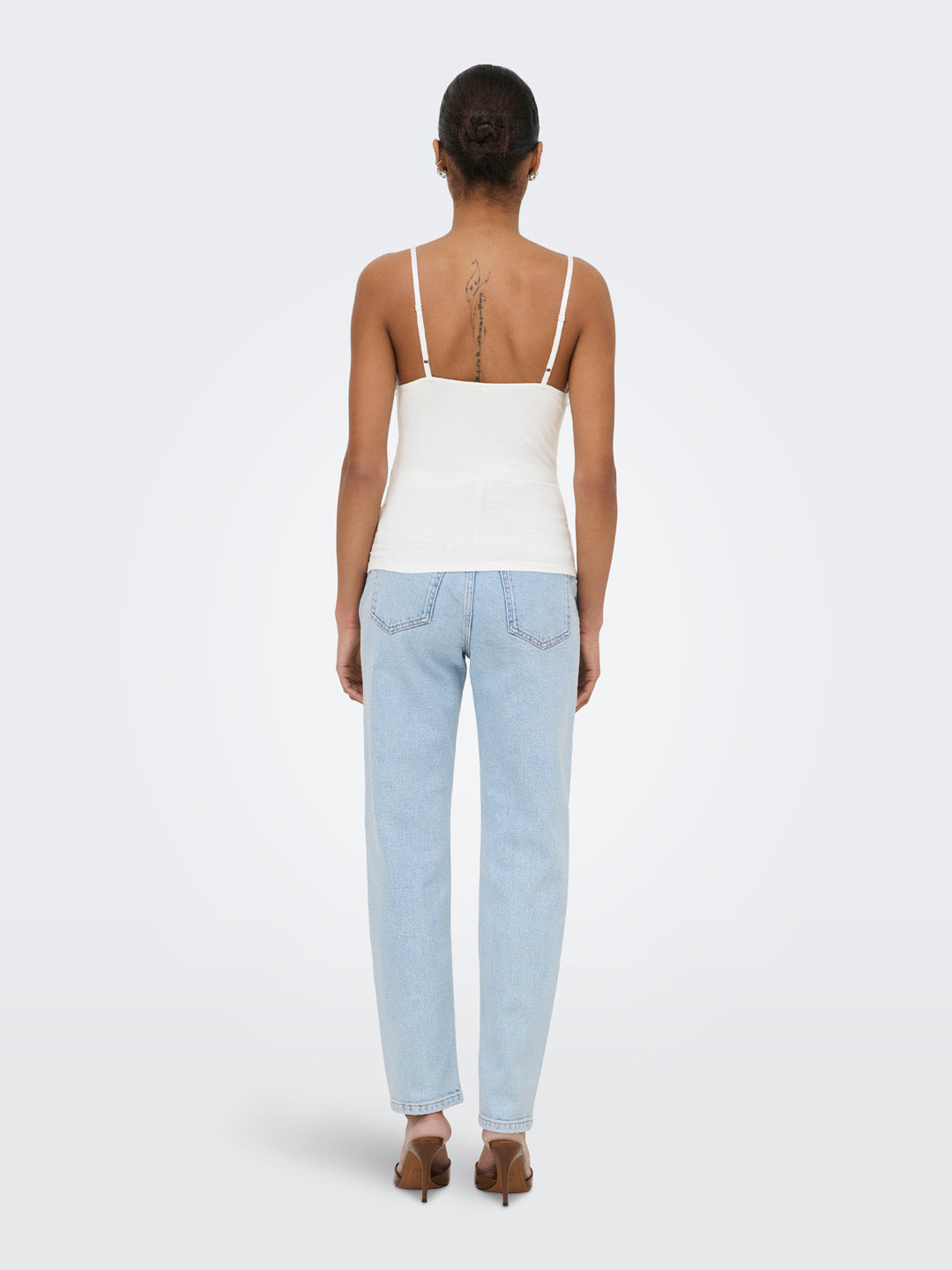 White Strappy Long Top