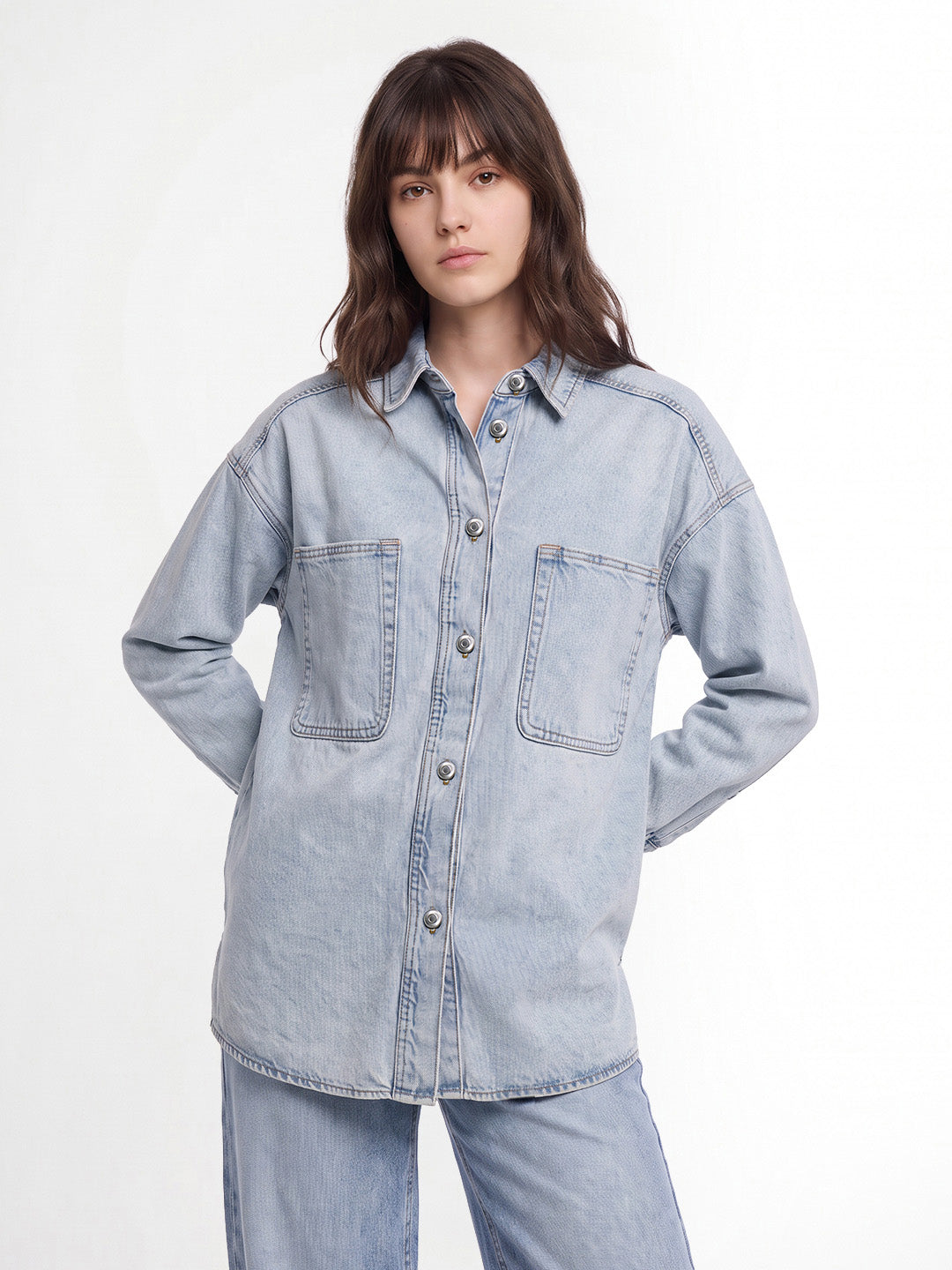 Light Blue Oversized Denim Shacket