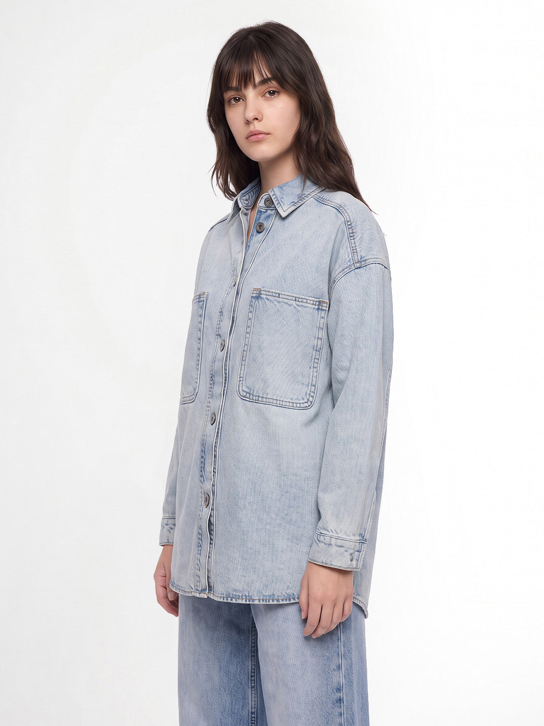 Light Blue Oversized Denim Shacket