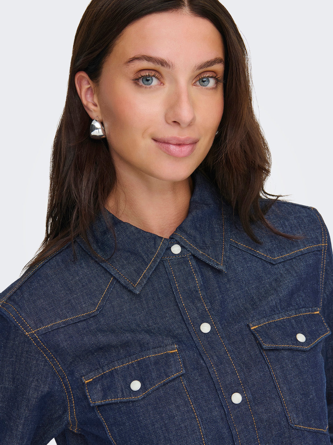Dark Blue Regular Fit Denim Shirt