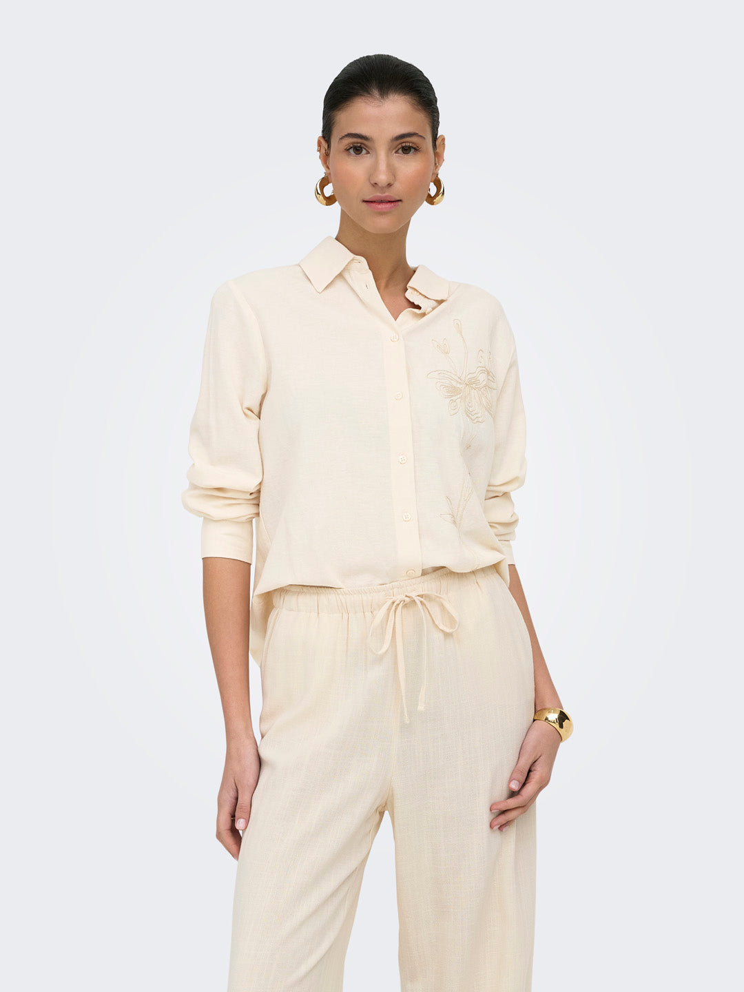 Off-White Embroidered Shirt