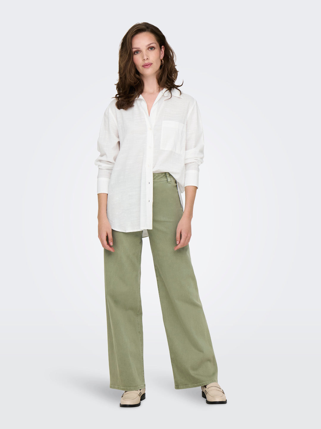 White Cotton Relaxed Fit Shirt