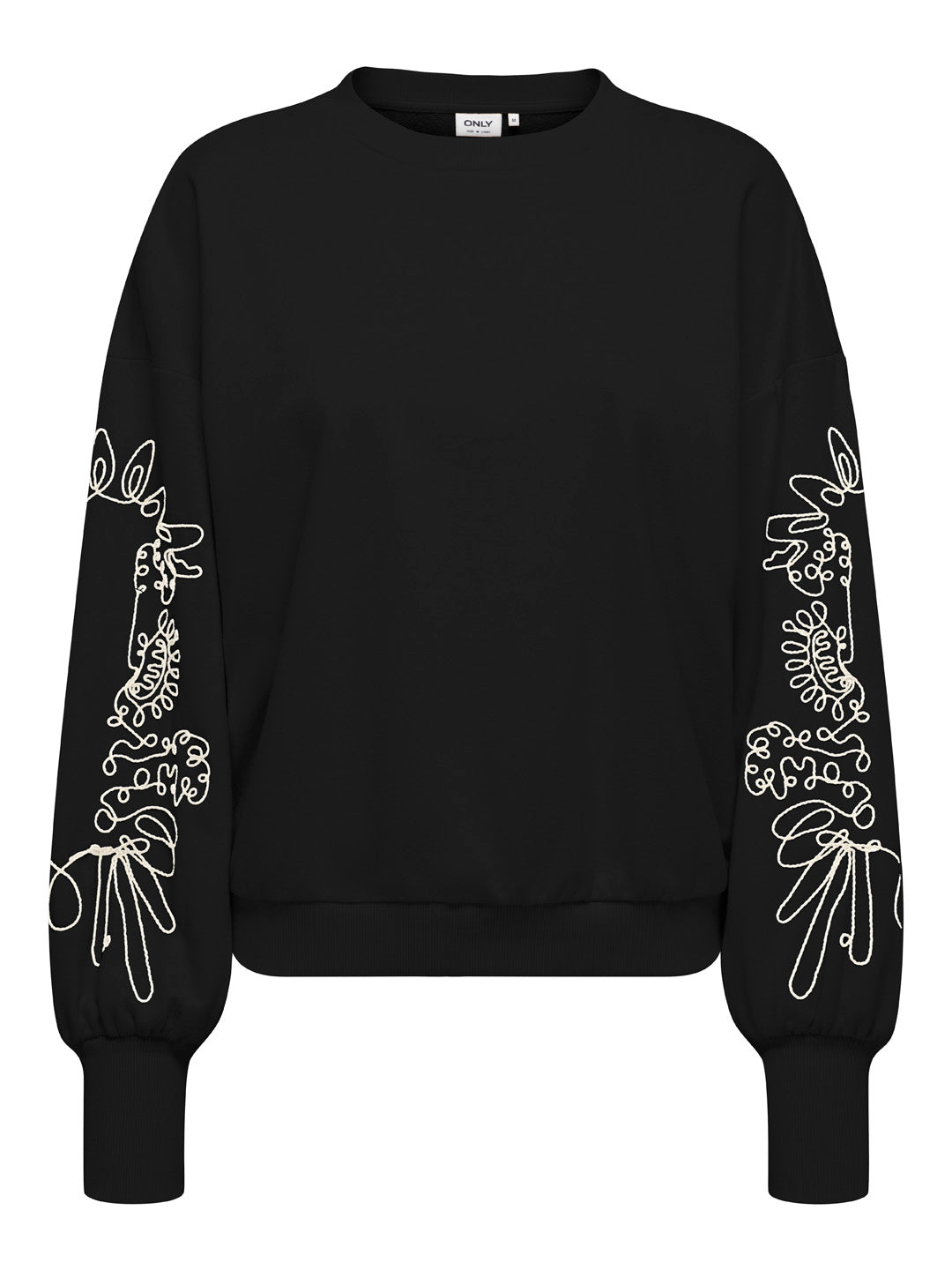 Black Printed O-Neck Sweatshirt
